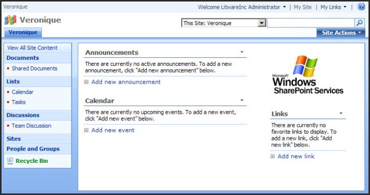 SharePoint 2007 default team site