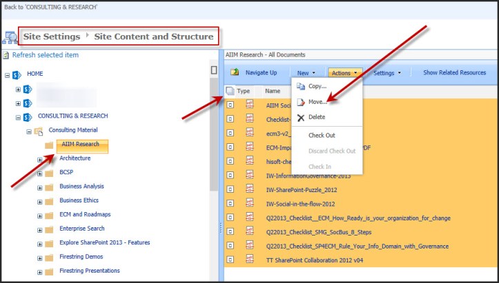Move Documents to Library Level