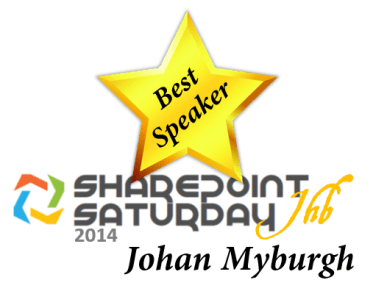 Best Speaker - Johan Myburgh