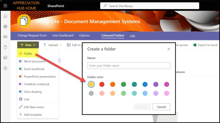 Coloured Folders in SharePoint and OneDrive – Views from Veronique